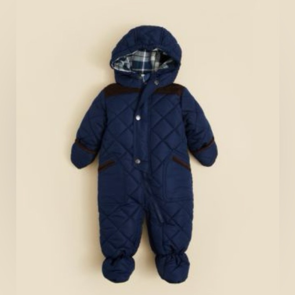 Rothschild Infant Navy Blue Quilted Bunting Snowsuit 3/6m